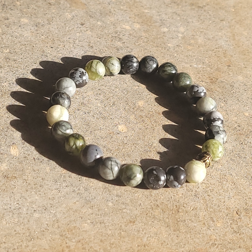 Unisex Picasso Jasper Gemstone bracelet